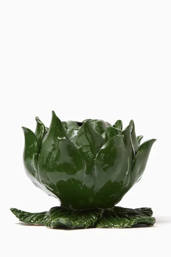 Artichoke Candle Holder in Glazed Ceramic