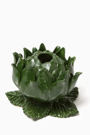 Artichoke Candle Holder in Glazed Ceramic
