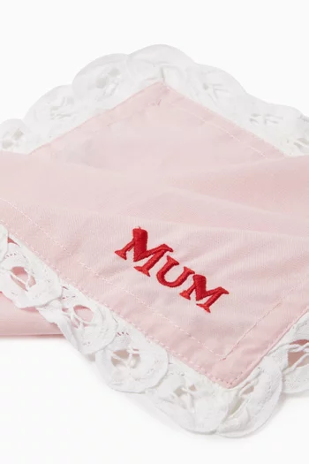 Embroidered Mum Napkin in Cotton