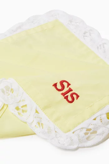 Embroidered Sister Napkin in Cotton