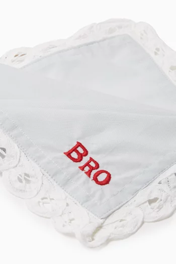Embroidered Brother Napkin in Cotton
