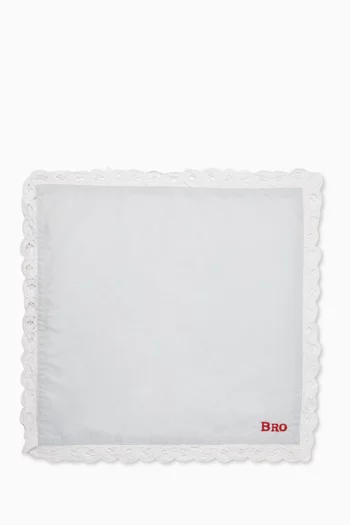Embroidered Brother Napkin in Cotton