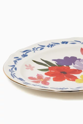 Indaco Bouquet Platter in Porcelain