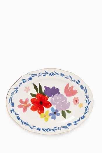 Indaco Bouquet Platter in Porcelain