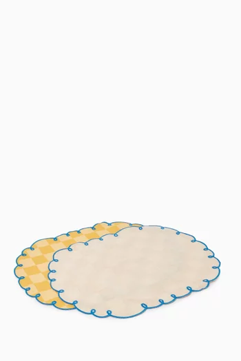 Dama Chessboard Placemats in Cotton, Set of 2