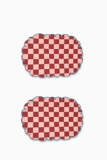 Dama Chessboard Placemats in Cotton, Set of 2