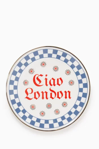 طبق صغير مزين بعبارة Ciao London بورسلين