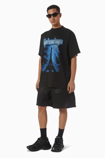 Paris Thunderstorm Oversized T-shirt in Dry Jersey