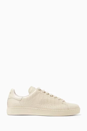 Alfred Sneakers in Croc-embossed Leather