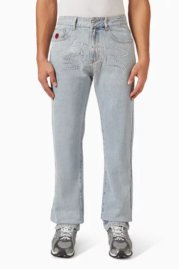 Crystal Running Dog Pants in Denim