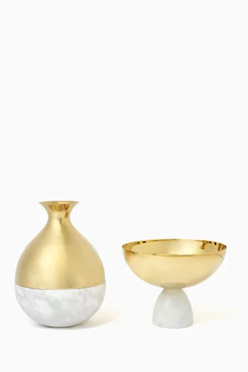 Coluna Nut Bowl & Dual Bud Vase Gift Set