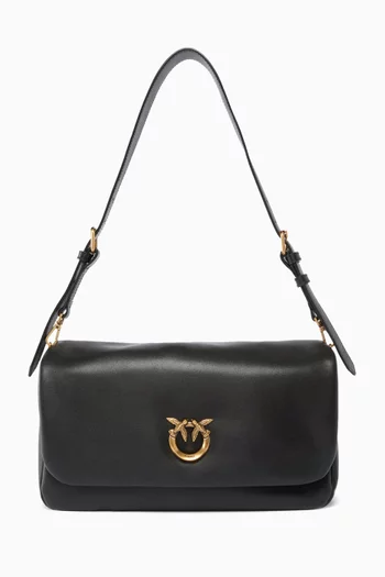 Click Soft Baguette Crossbody Bag in Leather