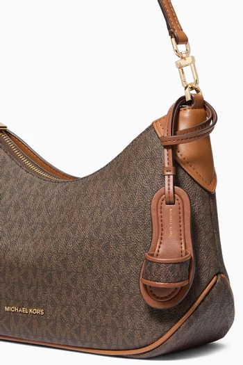 Signature Logo Slide Bag Charm in Leather