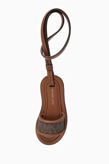 Signature Logo Slide Bag Charm in Leather