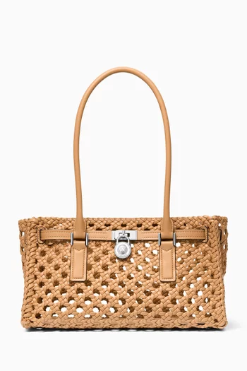 Small Hamilton Moderne Satchel Bag in Woven-fabric