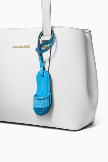 Logo Slide Bag Charm in Coated Canvas