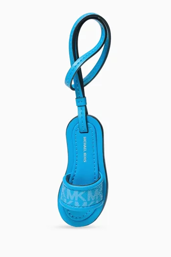 Logo Slide Bag Charm in Coated Canvas