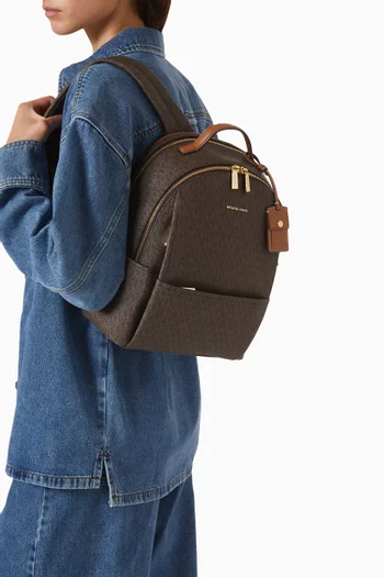 Large Sable Signature Logo Backpack in Logo Canvas