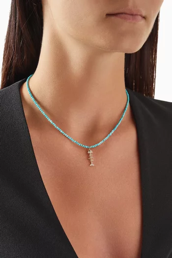 Wishbone Diamond Pendant Necklace in 18kt Rose Gold