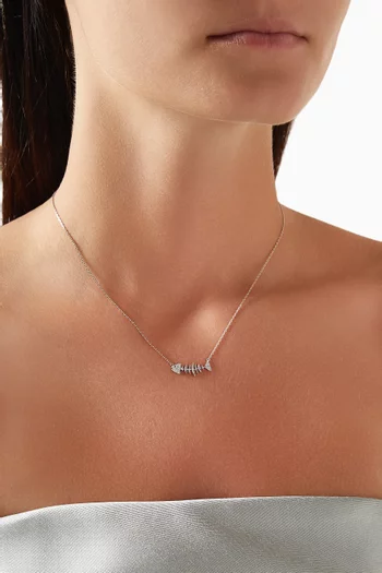 Baby Wishbone Diamond Pendant Necklace in 18kt Gold