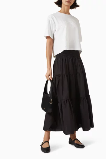 Smocked Skirt in Poplin