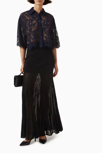 Semi-sheer Maxi Skirt in Viscose Blend