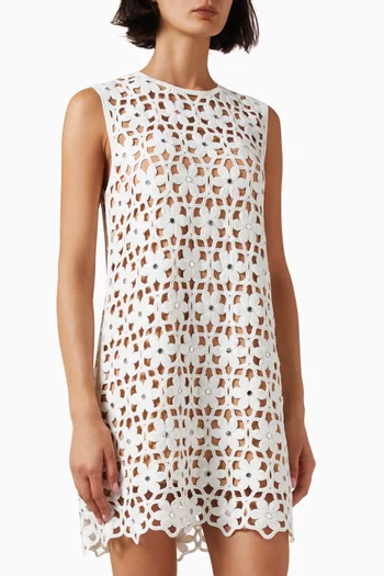 Embellished Crochet Mini Dress