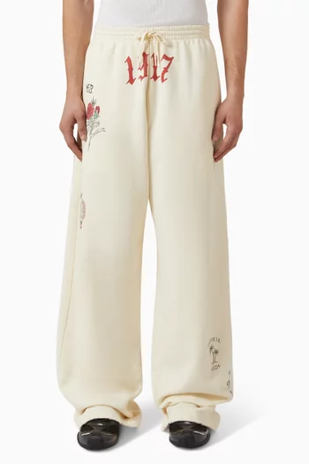 Tattoo Baggy Sweatpants in Fleece