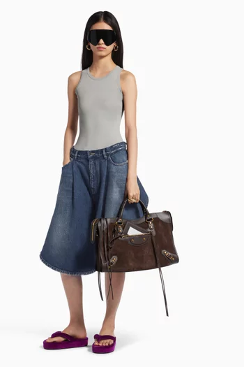 Medium Le City Bag in Suede