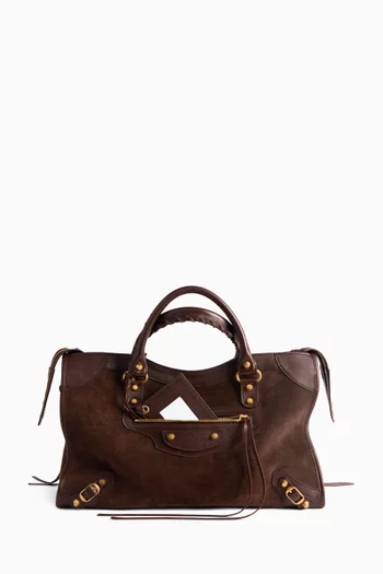 Medium Le City Bag in Suede