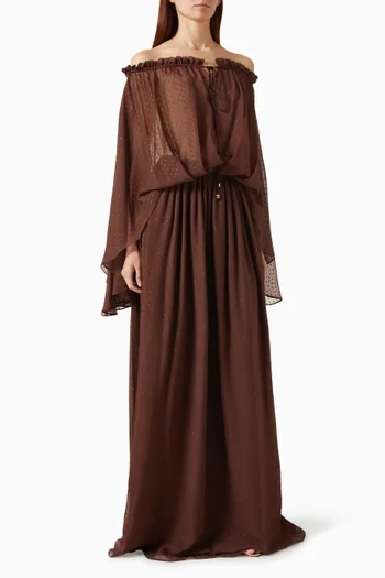 Ouarzazate Maxi Dress in Silk-chiffon