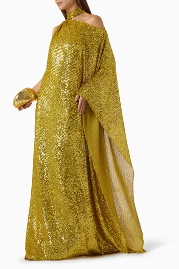 Disco Embellished Dress in Chartreuse