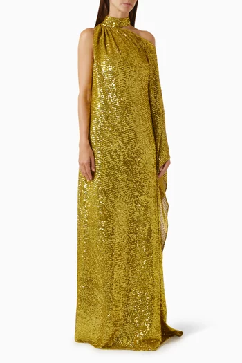 Disco Embellished Dress in Chartreuse