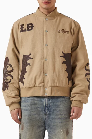 001 Logo Bomber Jacket in Cotton