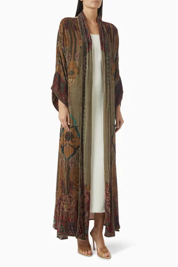 Ajrakh Kimono & Shaila Set in Silk-velvet