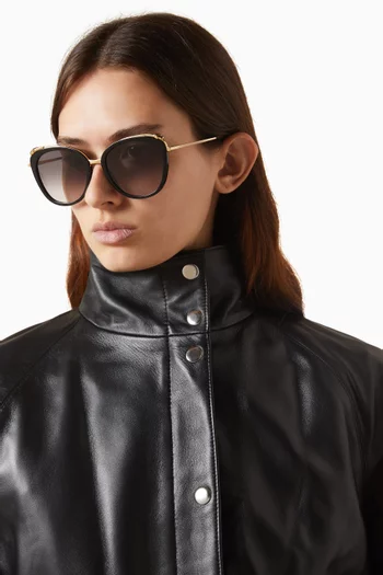 Panthère Oversized Sunglasses in Acetate & Metal