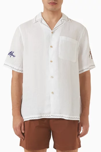 Alves Embroidered Shirt in Linen
