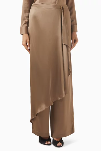 Overlap Scarf Pants in Silk