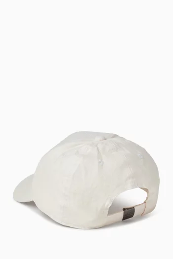 Logo Baseball Cap in Linen