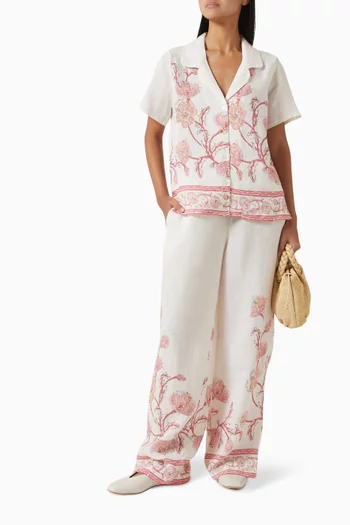 Gabriella Printed Shirt in Linen
