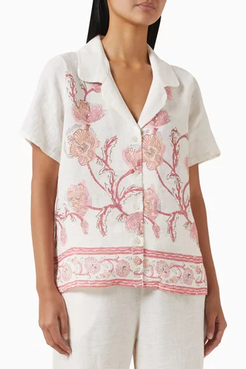Gabriella Printed Shirt in Linen