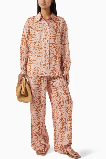 Azra Wide-leg Pants in Silk