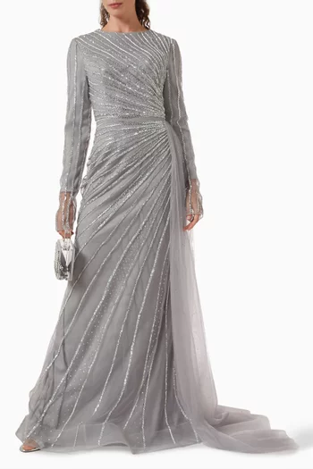 Sunburst Bead-embellished Gown