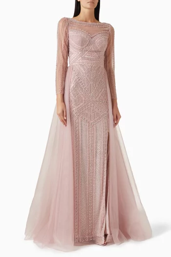 Bead-embellished Gown in Tulle