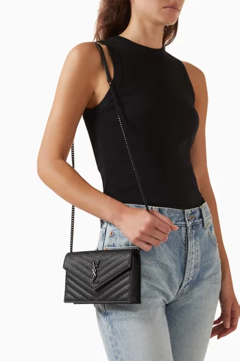 Cassandre Envelope Chain Wallet in Leather