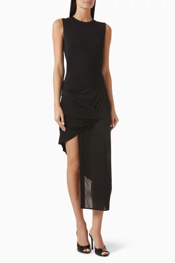 Twist Drape Dress in Jersey