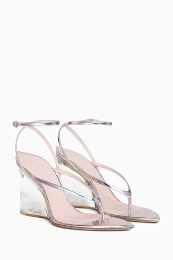 Invisible 90 Thong Sandals in Mirror Calfskin
