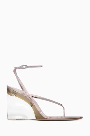 Invisible 90 Thong Sandals in Mirror Calfskin