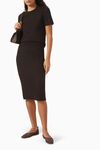 Sheer Knit Skirt in Merino Wool Blend