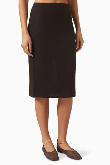 Sheer Knit Skirt in Merino Wool Blend